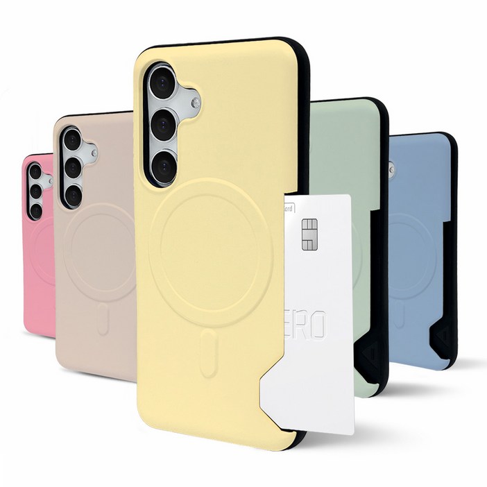 [16컬러] 이케미 갤럭시S24시리즈 전용 컬러풀 맥세이프 카드2장수납 휴대폰 케이스