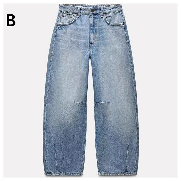 자라청바지 ZARA 자라 미드라이즈 배기 벌룬 진