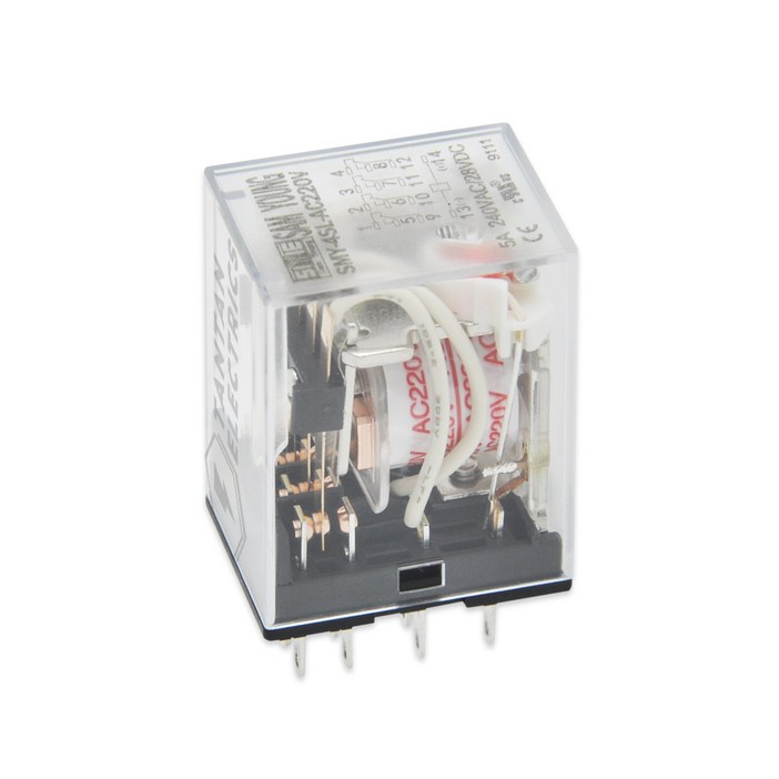 SMY-4SL-AC220V 릴레이 14핀 AC250V 5A MY4 소켓 LED타입 4극 4a4b 스위치 삼영전기
