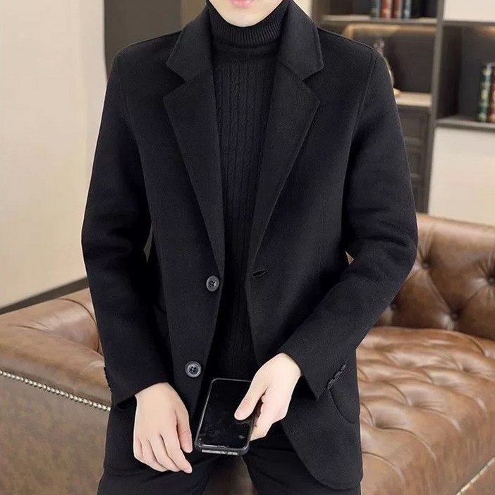 남성용 크로스보더 전용 모직 코트 가을 겨울 신상 정장 짧은 모직 외투 비즈니스 캐주얼 트렌디 자켓 신사복