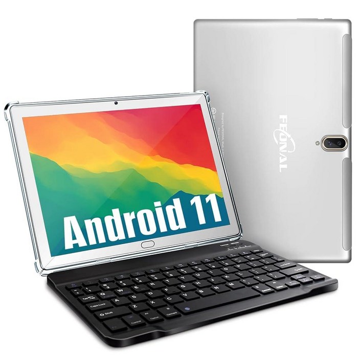 Feonal 안드로이드 11 태블릿 2 in 1 10.1인치 키보드 포함 4G 셀룰러 옥타 코어 64GB 저장 공간 4GB RAM 마우스 스타일러스 케이스 듀얼 심 카드 13MP