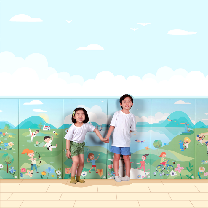 아이소파 2중 구조 안전 그림 벽매트컬러 유아 안전 놀이 벽 기둥 보호 매트 옵션 모음, 1개
