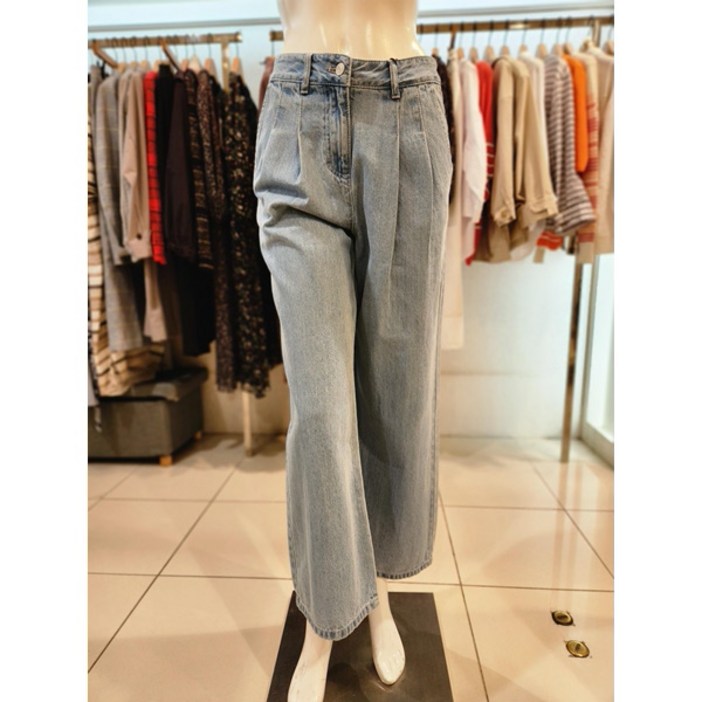 캐리스노트 CN3MDP301 투턱 와이드 데님 팬츠