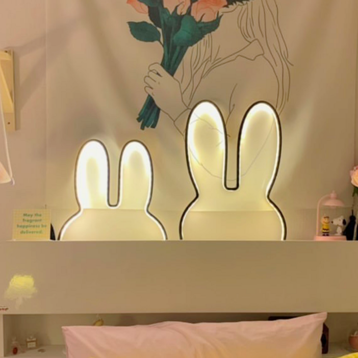 이코노미쿠스 붙이는 LED 토끼 침대 간접 조명 수면등 무드등