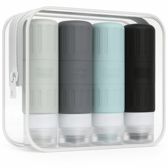 로열스테디 새지않는 기내반입 100ml 여행용 공병 세트, 1세트, 혼합색상C