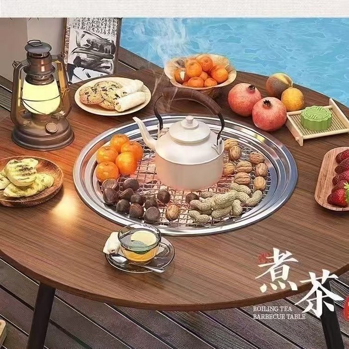 화로대 캠핑 바베큐 화롯대 접이식 원형 야외 테이블