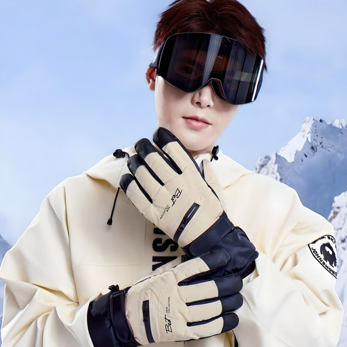 NY20 카드수납가능한 커플 스마트터치 방한 스키 보드 캠핑 장갑