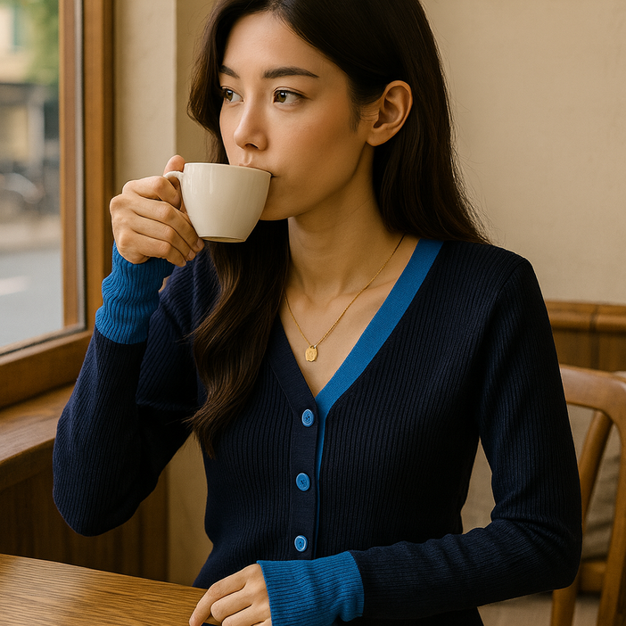 하이바다 여성용 슬림 브이넷 니트 가디건