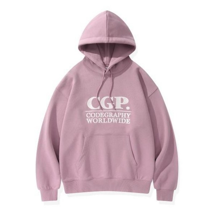 코드그라피 CGP 스퀘어 로고 후드티_페일핑크 매장정품 156277