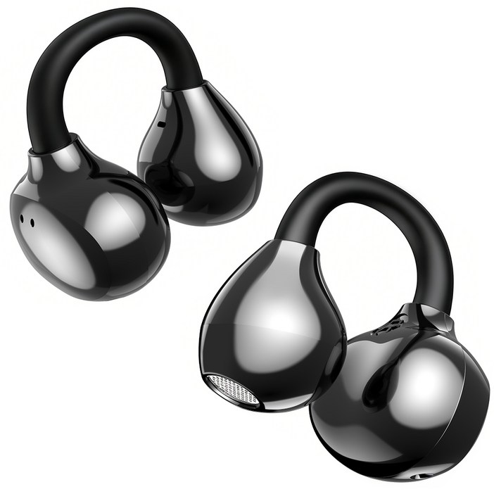 OGIVA 오픈형 블루투스 이어폰 편안한 착용 운동용 일상용 가벼운 착용감 귀걸이형 고음질 HiFi, J01, 다크 그레이