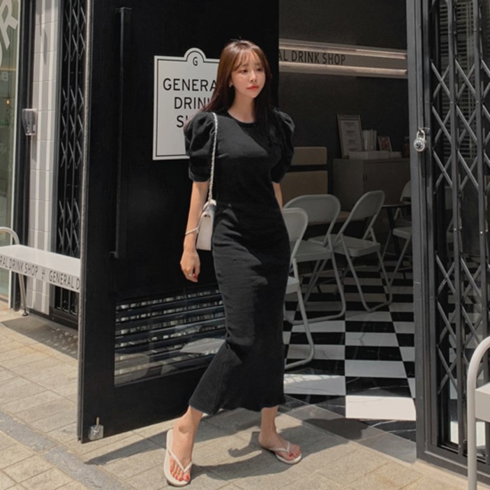 떳다그녀 로베스 퍼프소매 롱원피스