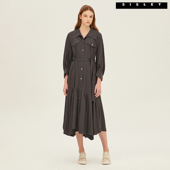 시슬리  루버 금장단추 훌 원피스 SAOP11241 DG