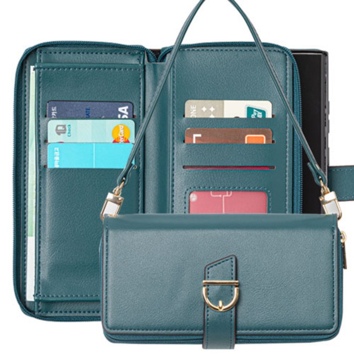 갤럭시S24 S921 디엣지 지퍼 지갑형 다이어리 휴대폰 케이스 스트랩 포함