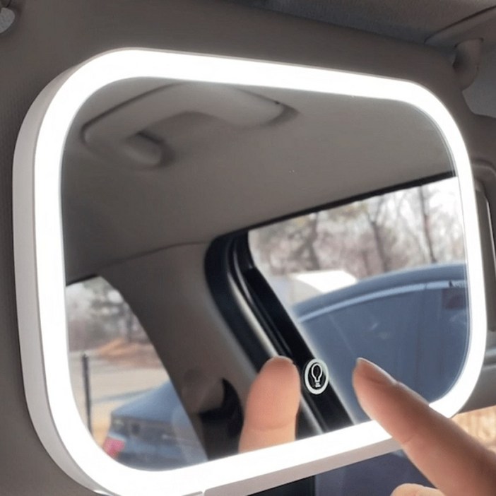 딜온 차량용 썬바이저 LED 메이크업 룸미러 화장 거울, 1개