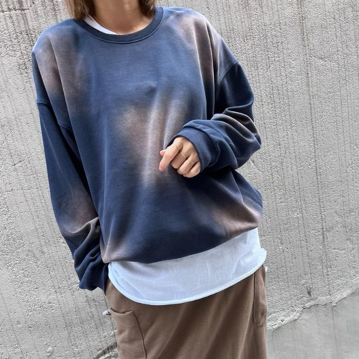 피그먼트 워싱 여성맨투맨 긴팔티셔츠 루즈핏 봄 가을