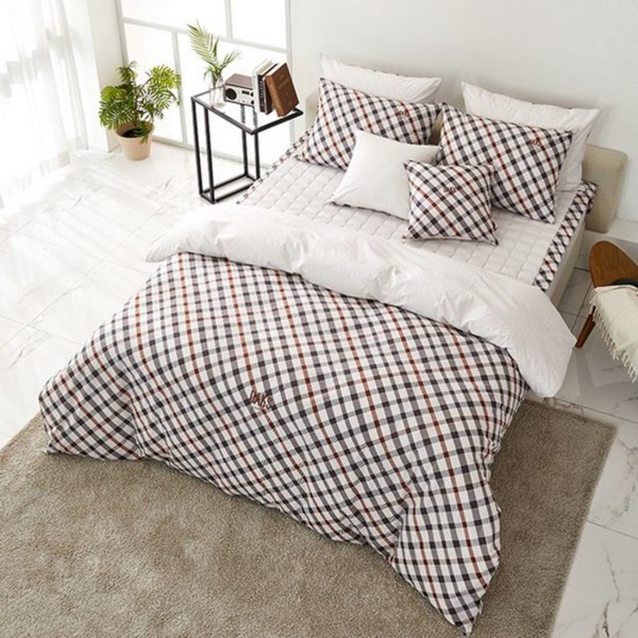 닥스 고밀도 스탬프 홑겹 이불커버 싱글/퀸 262051