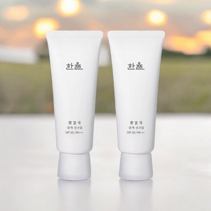 한율 흰감국 광채 톤업 선크림 SPF50 70ml 2개 15ml 3개
