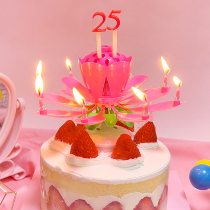 아이템하우스 생일축하 멜로디 연꽃초  숫자세트 2p 3개 1세트
