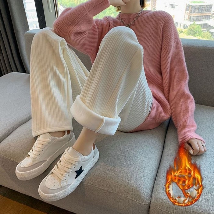 기모 트레이닝 팬츠 여성 도톰한 겨울 캐주얼 바지