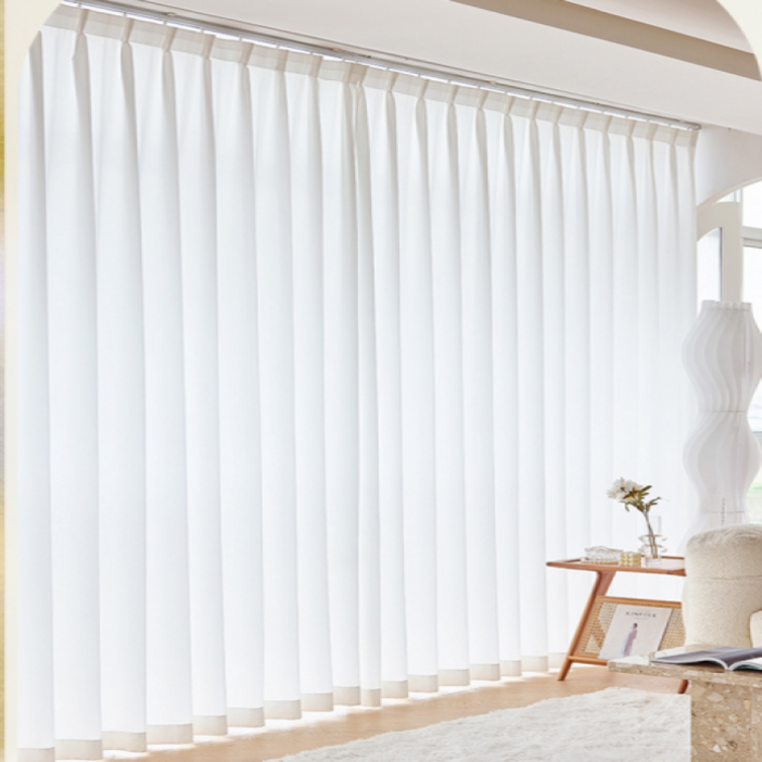 에스앤비코리아 비침없는  차르르 호텔식 나비주름  도톰 쉬폰커튼