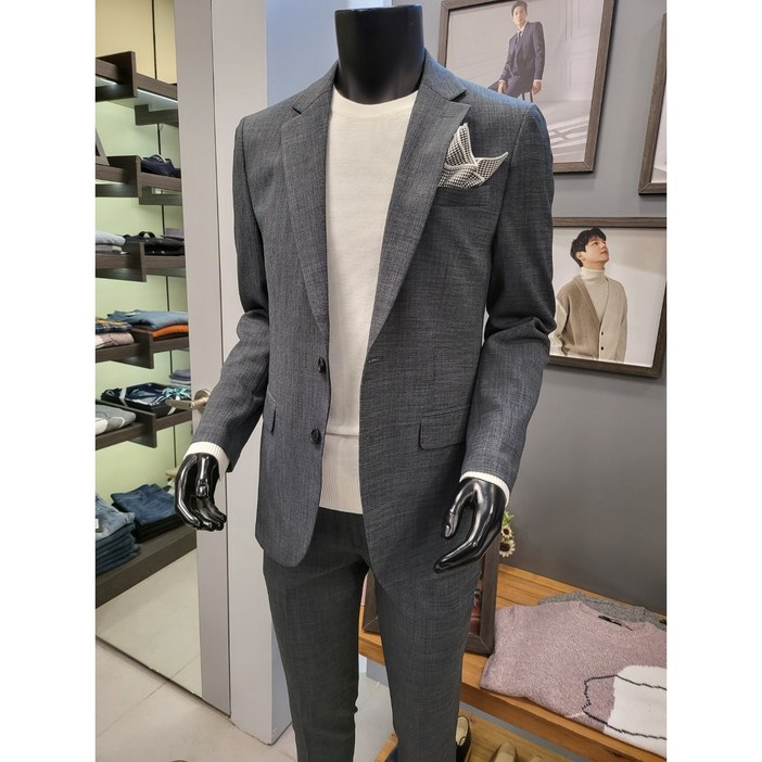 바쏘옴므 그레이 슬림핏 춘하 셋업정장 봄수트 WSW1JF51A 3990