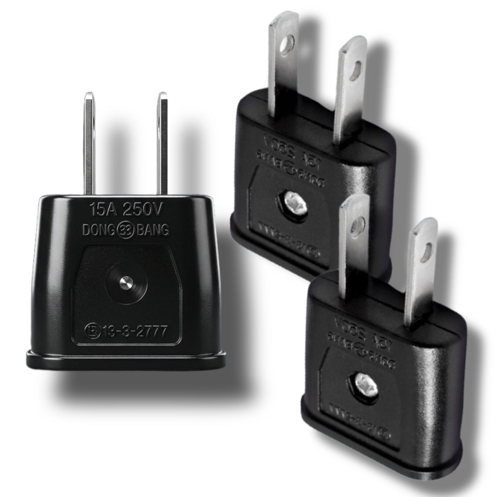 안전한 국산 110v 220v 변환 돼지코 국내용 KS 인증 어댑터, 3개