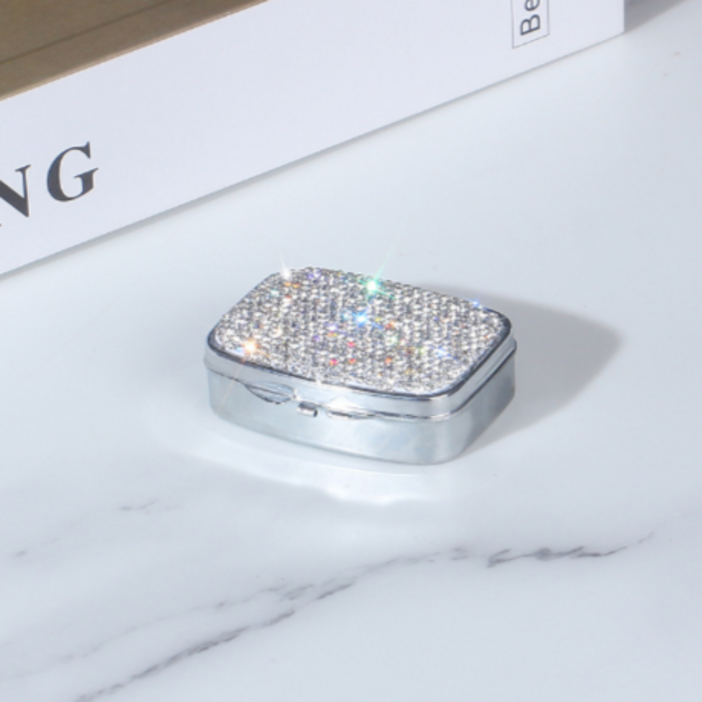 [라쥬엘]큐빅 미니 휴대용 소품, 알약 보관함, 1개