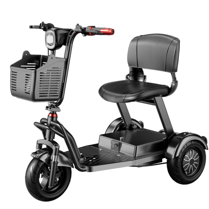 모드홈 세발 전기 자전거 스쿠터 안전한 삼륜 전동 어르신 전동차, 블랙, 스틸