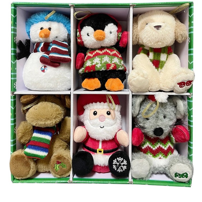 [코스트코] 26년 NEW 크리스마스 봉제인형 오너먼트 장식 6개 세트/ 2종선택 / 인형선물 / 봉제인형 / 크리스마스인형 / 크리스마스장식 / 곰인형/ 동물인형 /트리장식인형