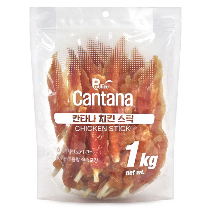 칸타나 치킨 대용량강아지간식, 1개, 1kg, 치킨스틱닭갈비