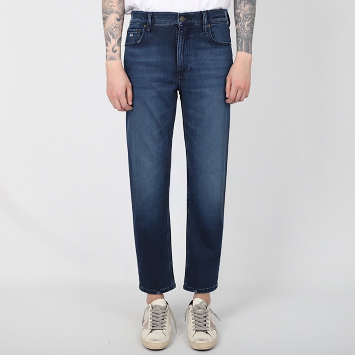 타미힐피거 TOMMY HILFIGER 타미진스 남성 청바지 기모 크롭 릴렉스 테이퍼 다크블루 T32B7NET05TMT2 603911