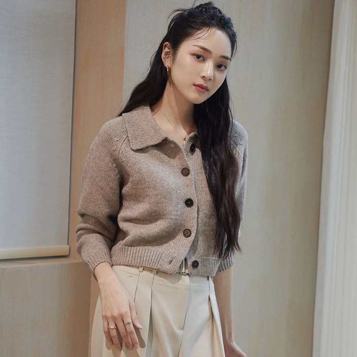 24 F/W 카라 니트 가디건 ITO9ZCD740 58751