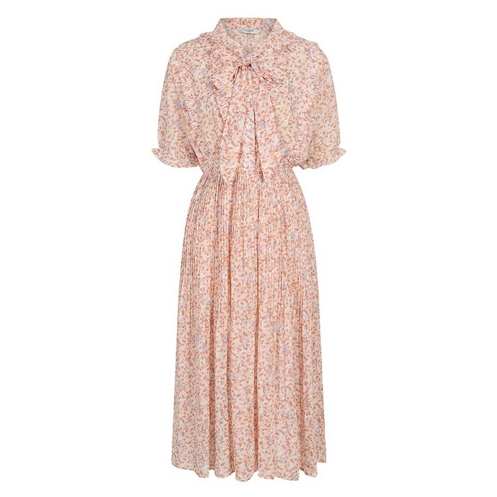 (레코브) 패턴 플리츠 리본 반팔 원피스(LC31C7OP536X)