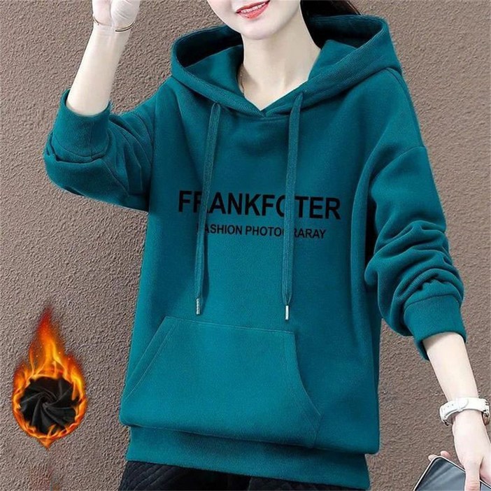 TKX 후드티 여자 프리미엄 캐주얼 티셔츠 가을 겨울 따뜻한 단체 가족티