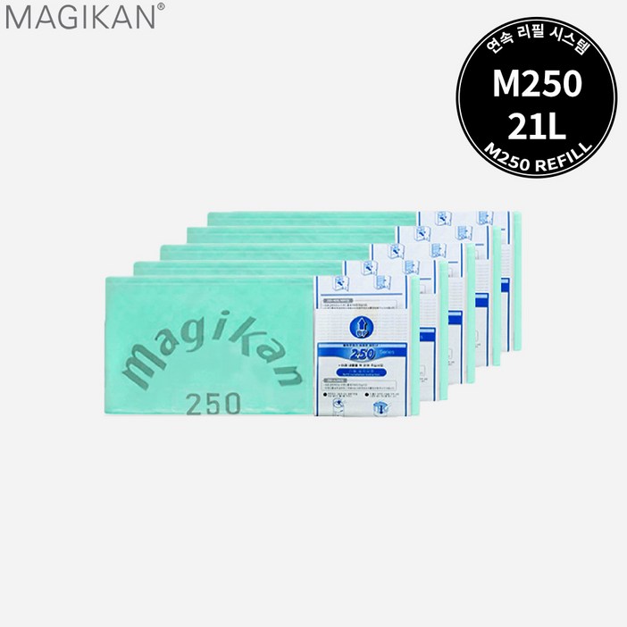 매직캔 14L 16L 20L 공용리필 비닐봉지 250R, 5개, 21L