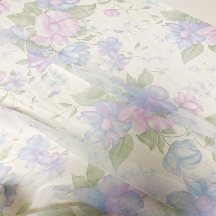 fabric에디션 플라워 패브릭 천 빈티지 중문 가림막 가리개 커튼 쉬폰 원단