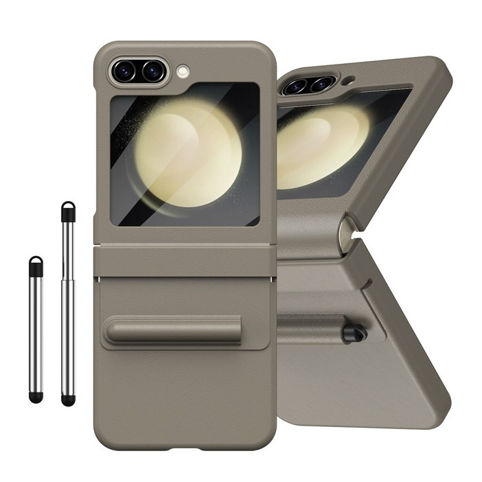 HODON 신축성 터치펜 S펜 수납 홀더 액정보호 일체형 풀커버 가죽 힌지보호 삼성 갤럭시 z플립5 제트플립5 적용 케이스