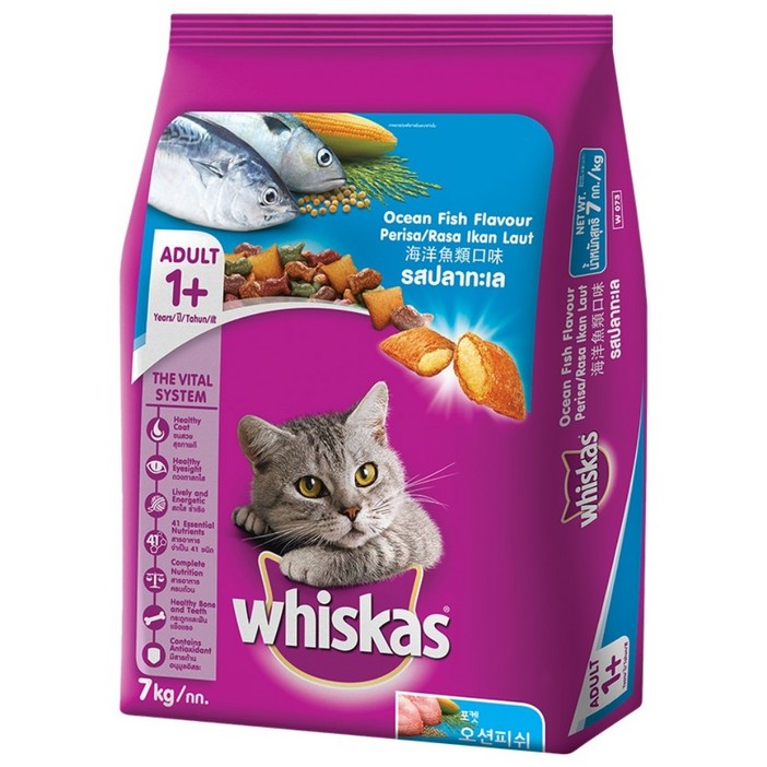 위스카스 고양이 어덜트 포켓 기능성사료, 피부피모, 7kg, 1개