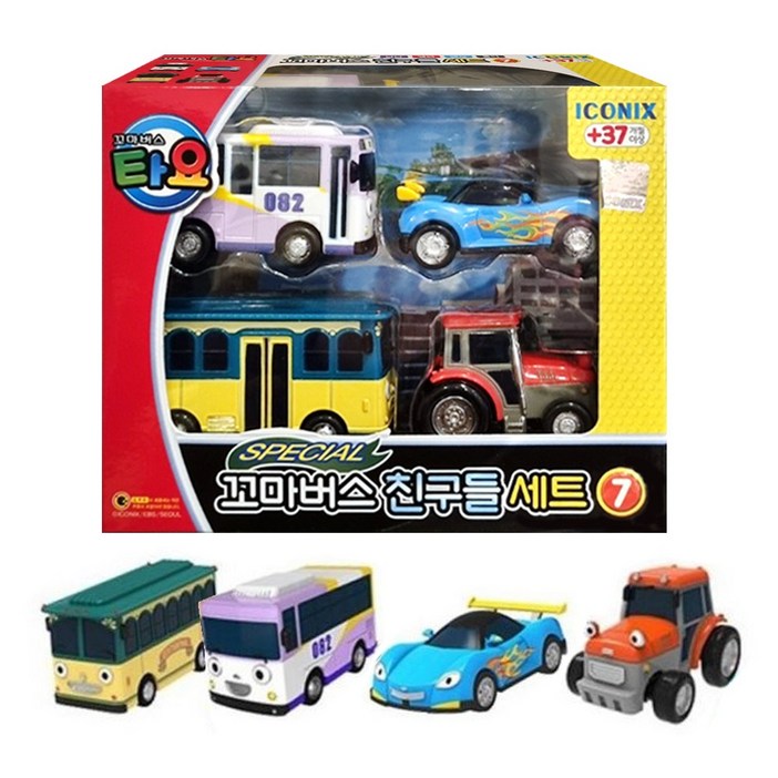 타요 꼬마버스 친구들세트7 자동차 미니카, 1개, 단일상품