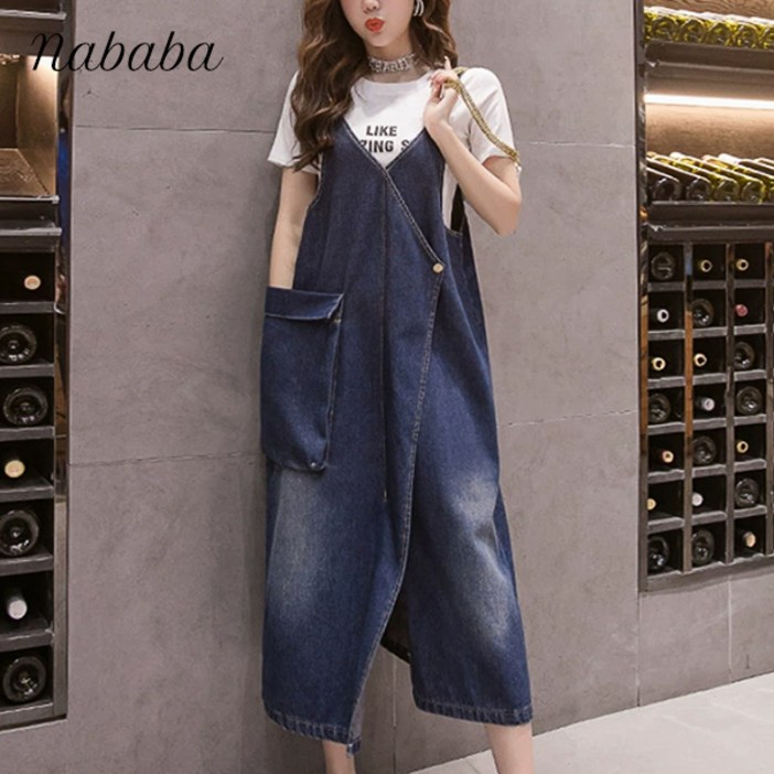 나바바 NO855 여성 랩 포인트 데님 원피스