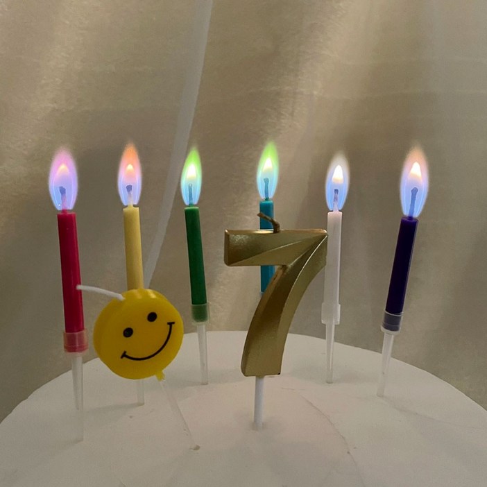 생일 무지개 불꽃 케이크초 특이한 파티초, 1개, 1.7g, 무향 생일 무지개 불꽃 케이크초 특이한 파티초, 1개, 1.7g, 무향
