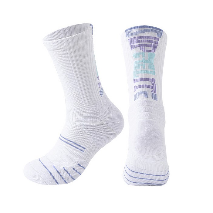 킴스브로 스포츠 압박 쿠션 마라톤 러닝양말, 화이트, 3개입
