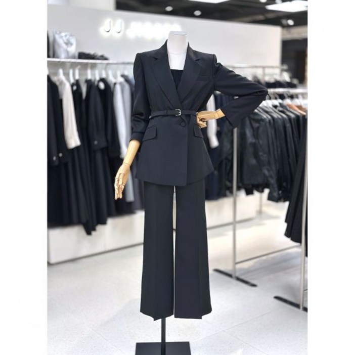 JJ지고트 슬림핏 벨티드 자켓 세미 부츠컷 슬랙스 세트 GR4A0JK811GR4A0SL811