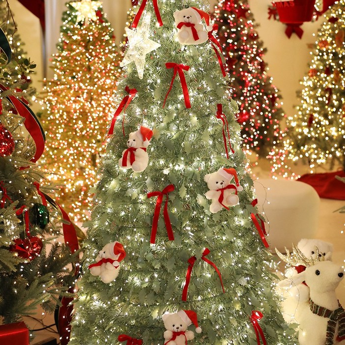 크리스마스트리 오너먼트 벨벳홀리데이 리본10P + 프렌즈5P 세트