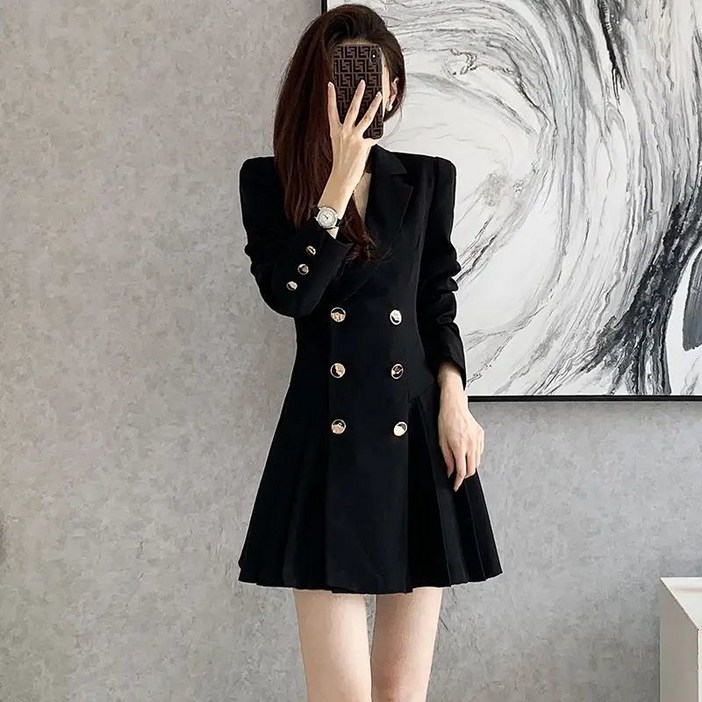 COSYEVNO 정장 원피스 허리 조임 슬림핏 통근 면접 봄 여성 오피스룩 미니스커트