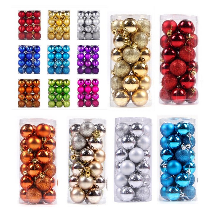 크리스마스볼 오너먼트 6컬러 트리장식 3cm 6cm 성탄절장식 파티용품 크리스마스트리