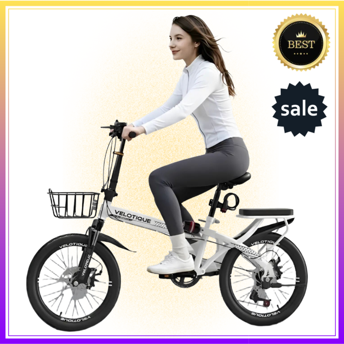 [벨로티크] 접이식 미니벨로 자전거 20인치 7단 가벼운 완제품, 1개, 136cm, 16인치 화이트 (1단)