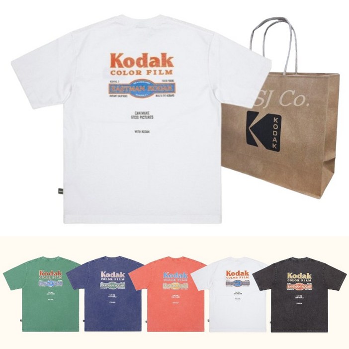 백화점판 코닥 반팔 티셔츠 레시피 피그먼트  선물 쇼핑백