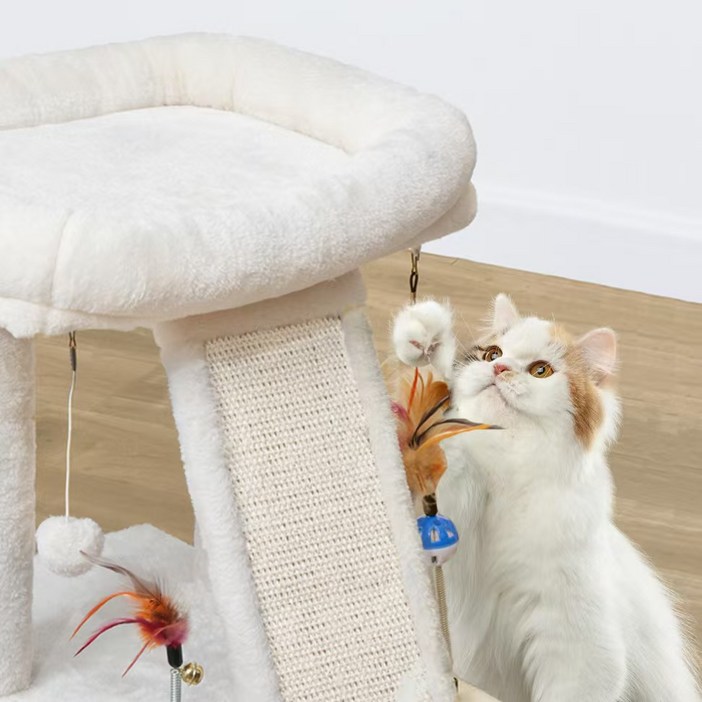 로이펫 뚱냥이 소형 스크래쳐 플랫폼 캣타워, 1개, 베이지, 1개