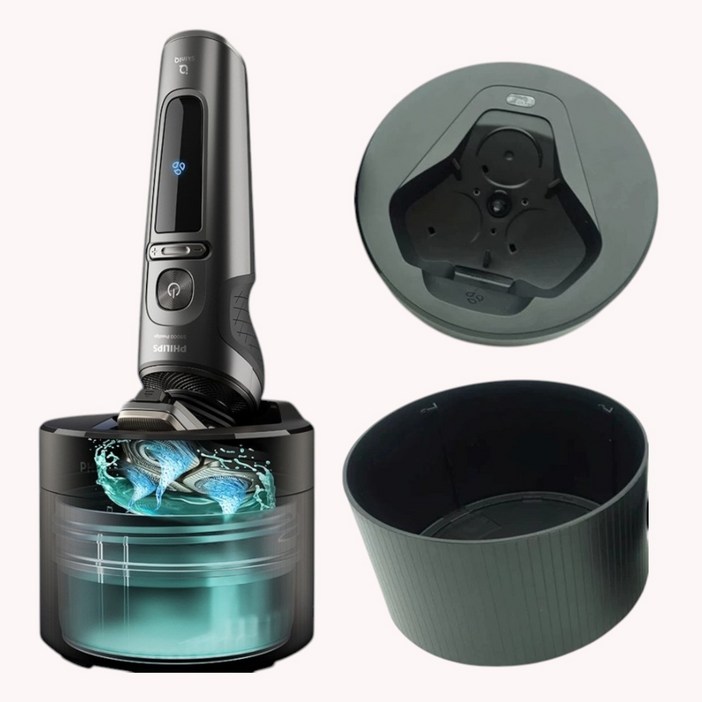 필립스 전기면도기 SkinIQ 전용 호환 세척기 무선 클렌징 팟